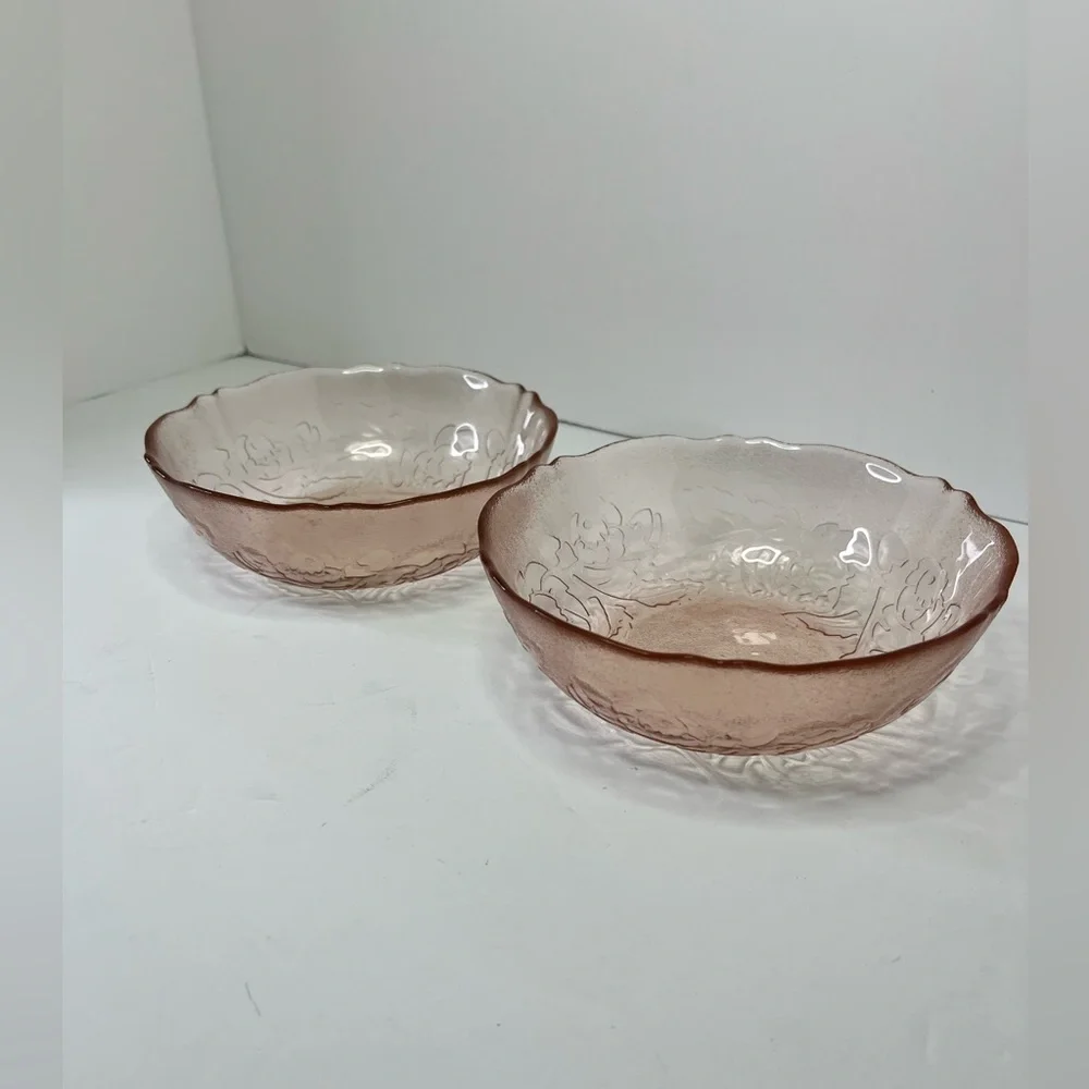 Arcoroc Pink Depression Glass Bowl - Pink Rose 6